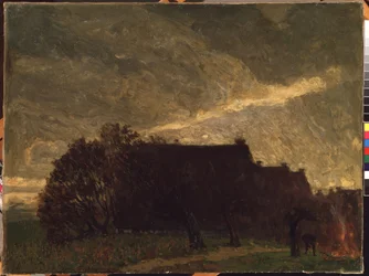 "En landsby i efteråret" (En landsby i efteråret) Maleri af Karl Wendel (1878-1937) 1903 Mikalojus Konstantinas Ciurlionis Museum of Fine Arts, Kaunas, Litauen