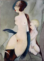 ""Madone de la rue Marijas a Riga, Lettonie"" (Madonna af Marijas Street) Peinture de Karlis Padegs (1911-1940) - 1932 - Olie på lærred Dim 94x68 cm Statens kunstmuseum i Letland, Riga