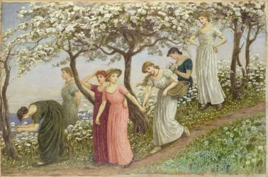 Gennem de hvide blomster, 1891 (wc)