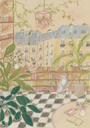 Antik boghandlerkat fra Paris