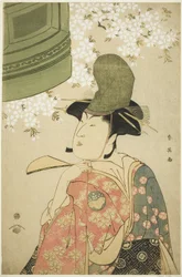 Skuespiller Nakayama Tomisaburô som Shirabyôshi-danser i "The Maiden at Dôjô Temple" ("Musume Dôjô-ji")