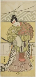 Skuespilleren Sakata Hangorô III som Takechi Mitsuhide i "Muromacho Chronicle in Kana Script" ("Kanagaki Muromachi bundan")