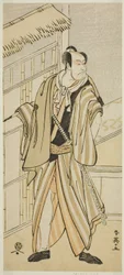 Skuespilleren Ichikawa Ebizo (Danjuro V) som Banzui Chobei i skuespillet Gozen-gakari Sumo Soga, opført på Kawarazaki-teatret i anden måned, 1793