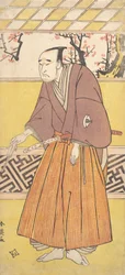 Skuespilleren Onoye Matsusuke I, som en mand med en lukket fan i sin højre hånd, ca. 1780.