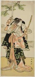 Skuespilleren Segawa Kikunojo III som Lady Tomoe (Tomoe Gozen) i stykket Yasa Gumbai Miyako no Jindori, opført på Miyako-teatret i den ellevte måned, 1793