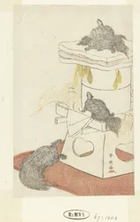 Skildpadder klatrer i en nytårsdekoration