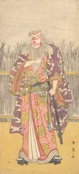 Uidentificeret skuespiller fra Ichikawa-linjen i rollen som Hige no Ikyu, ca. 1795.