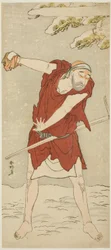 Skuespilleren Onoe Matsusuke I som tiggermunk i "Courtesan: Kerria Roses at Ide" ("Keisei Ide no yamabuki")