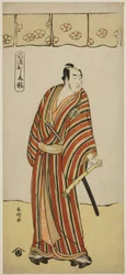 Skuespilleren Matsumoto Koshiro IV som An no Heibei i stykket Edo no Fuji Wakayagi Soga, opført på Nakamura-teatret i den første måned, 1789