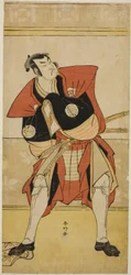 Skuespilleren Sakata Hangoro III som Omi no Kotoda i stykket Haru no Nishiki Date-zome Soga, opført på Nakamura-teatret i den anden måned, 1790