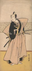 Skuespilleren Ichikawa Omezo som en samurai med to sværd, 1743-1812.