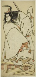 Skuespilleren Onoe Matsusuke I som Ashikaga Takauji i skuespillet Kumoi no Hana Yoshino no Wakamusha, opført på Nakamura Theatre i den ellevte måned, 1786