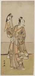 Bando Hikosaburo III Holding a Hand Pupper, midten af 1770