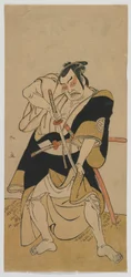 Kabuki-skuespiller Nakamura Sukegoro II som samurai, Edo-periode, slutningen af 1770