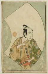 Skuespilleren Ichikawa Somegoro, fra "A Picture Book of Stage Fans (Ehon butai ogi)"