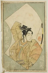 Skuespilleren Sawamura Tanosuke I, fra "A Picture Book of Stage Fans (Ehon butai ogi)"
