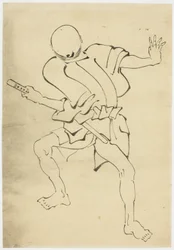 Armed Attendant (studie), ca. 1815-1849 (blæk på papir)