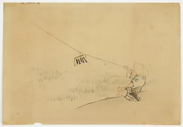 Farmer Flying Drage med Fugleklapper, ca. 1850 (blæk og farve på papir)