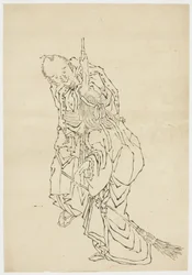 Jo og Uba; Tema for Takasago, ca. 1815-1849 (blæk på papir)