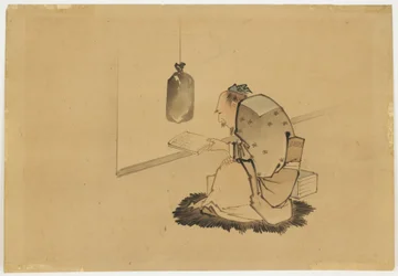 Scholar Reading at a Window, ca. 1850 (blæk og farve på papir)