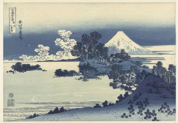 Stranden ved Shichiri-ga-hama i Sagami-provinsen