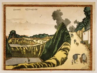 Landsby på vejen fra Ushigafuchi til Kudan