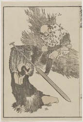 Bonde og Fisker, ca. 1840 (træbloktryk)