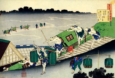 Fra serien Hundred Poems by One Hundred Poets: Fujiwara no Michinobu Ason, c1830.