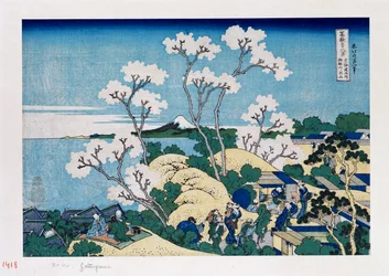 Fuji fra Gotenyama ved Shinagawa på Tōkaidō, fra serien »De seksogtredive udsigter til Fuji-bjerget«
