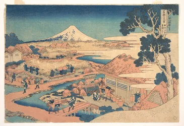 Fuji fra Katakura-teplantagerne i Suruga (Sunshū Katakura chaen no Fuji), fra serien »De 36 udsigter over Fuji« (Fugaku sanjūrokkei)