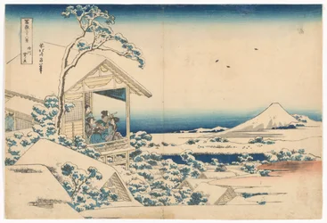 Koishikawa on a Snowy Morning, fra serien Thirty-six Views of Mount Fuji