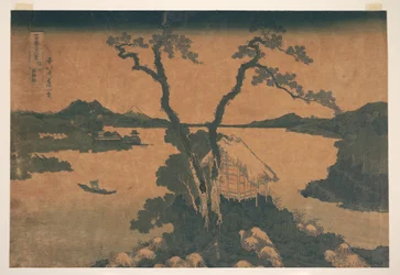 Suwa-søen i Shinano-provinsen (Shinshū Suwako), fra serien »De 36 udsigter over Fuji-bjerget« (Fugaku sanjūrokkei)