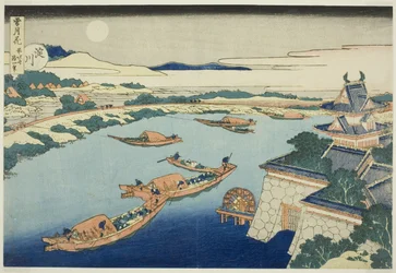 Moonlight on the Yodo River (Yodogawa), fra serien "Snow, Moon and Flowers (Setsugekka)"