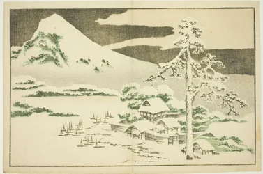 Mount Fuji om vinteren, fra billedbogen med realistiske malerier af Hokusai (Hokusai shashin gafu)