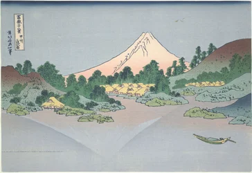 Fuji spejler sig i Misaka-søen i Kai-provinsen, fra serien »De 36 udsigter over Fuji«