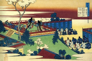 Serie af cent digte de cent poetes: ""Henjo"" Estampe de Katsushika Hokusai (1760-1849) (ecole ukiyo-e) vers 1830 State Hermitage Saint Petersbourg