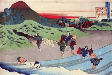 ""Serie på hundrede digte af hundrede digtere: ""Jito Tenno"" Tryk af Katsushika Hokusai (1760-1849) (ukiyo-e skole) omkring 1830 State Hermitage Sankt Petersborg Rusland