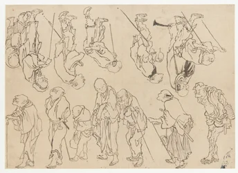 Studier af lamme pilgrimme, Edo-perioden, 1800-tallet.
