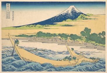 Tago-bugten nær Ejiri på Tōkaidō (Tōkaidō Ejiri Tago no ura ryaku zu), fra serien »De 36 udsigter over Fuji« (Fugaku sanjūrokkei)