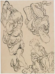 Tre figurer, slutningen af det 18.-begyndelsen af det 19. århundrede.