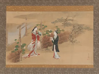 Aften ansigter Yugao-kapitlet fra The Tale of Genji Genji monogatari, 1700-tallet.