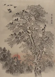 Flok krager ved Dawn, ca. 1887.