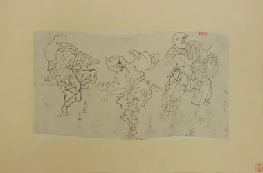 Tre Kyogen-dansere, slutningen af det 19. århundrede.