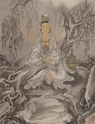 Kannon med hvid kappe, ca. 1887.