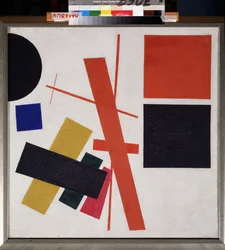 Abstrakt sammensætning. Maleri af Kasimir Severinovich Malevich (Malevich, Malevic) (1878-1935), olie på lærred