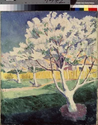 Sommer Landskab. Maleri af Kasimir Severinovich Malevich (Malevich, Malevic) (1878-1935), olie på lærred