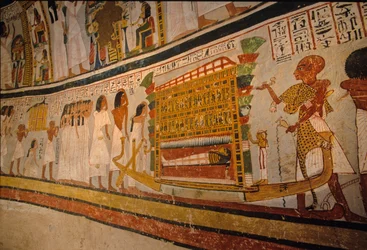 Roys grav; begravelsesoptog, ; 18. dynasti. Adelens dal; Theben; Egypten; Ne...