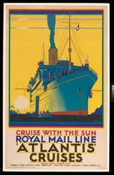 Plakat for krydstogtskib: Royal Mail Line, Atlantic Cruises, 