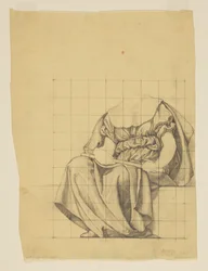 Drapery Study for "The Active Life," Lunette i administrationsbygningen, Oberlin College, Oberlin, OH