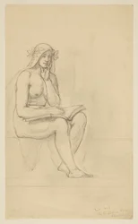 Nøgenstudie til "The Contemplative Life" for Lunette i administrationsbygningen, Oberlin College, Oberlin, OH